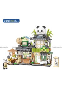 Đồ Chơi Lắp Ráp Mô Hình Tiệm Trà Gấu Trúc (Panda Tea Store) Hãng Loz